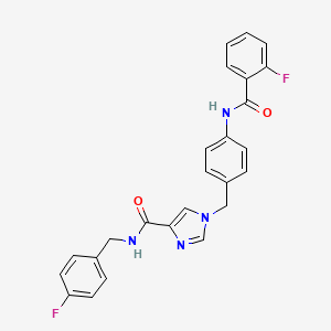 molecular formula C25H20F2N4O2 B2733492 1-(4-(2-fluorobenzamido)benzyl)-N-(4-fluorobenzyl)-1H-imidazole-4-carboxamide CAS No. 1251608-55-5