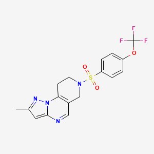 2-Methyl-7-((4-(trifluoromethoxy)phenyl)sulfonyl)-6,7,8,9-tetrahydropyrazolo[1,5-a]pyrido[3,4-e]pyrimidine