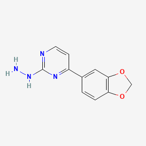 4-(1,3-Benzodioxol-5-yl)-2-hydrazinopyrimidine