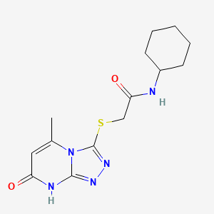 N-cyclohexyl-2-[(5-methyl-7-oxo-7,8-dihydro[1,2,4]triazolo[4,3-a]pyrimidin-3-yl)thio]acetamide