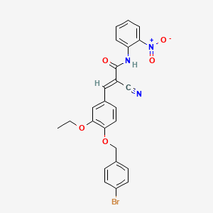 (E)-3-[4-[(4-bromophenyl)methoxy]-3-ethoxyphenyl]-2-cyano-N-(2-nitrophenyl)prop-2-enamide