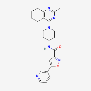 molecular formula C23H26N6O2 B2733517 N-(1-(2-methyl-5,6,7,8-tetrahydroquinazolin-4-yl)piperidin-4-yl)-5-(pyridin-3-yl)isoxazole-3-carboxamide CAS No. 1903761-04-5