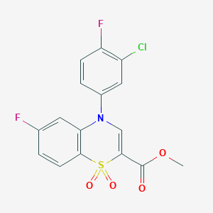 methyl 4-(3-chloro-4-fluorophenyl)-6-fluoro-4H-1,4-benzothiazine-2-carboxylate 1,1-dioxide