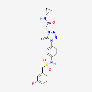 N-cyclopropyl-2-(4-(4-((3-fluorophenyl)methylsulfonamido)phenyl)-5-oxo-4,5-dihydro-1H-tetrazol-1-yl)acetamide