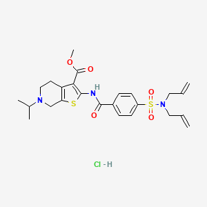 molecular formula C25H32ClN3O5S2 B2733531 methyl 2-(4-(N,N-diallylsulfamoyl)benzamido)-6-isopropyl-4,5,6,7-tetrahydrothieno[2,3-c]pyridine-3-carboxylate hydrochloride CAS No. 1328576-93-7