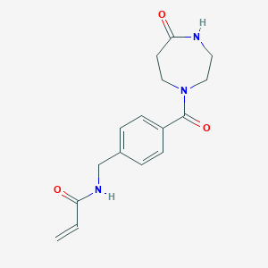 molecular formula C16H19N3O3 B2733551 N-[[4-(5-Oxo-1,4-diazepane-1-carbonyl)phenyl]methyl]prop-2-enamide CAS No. 2199902-33-3