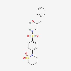 molecular formula C19H24N2O5S2 B2733552 4-(1,1-dioxido-1,2-thiazinan-2-yl)-N-(2-hydroxy-3-phenylpropyl)benzenesulfonamide CAS No. 1396683-86-5