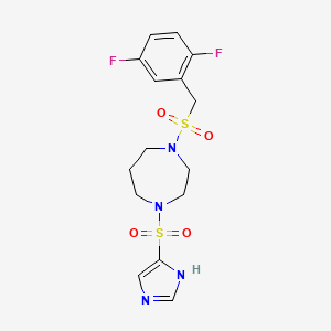 molecular formula C15H18F2N4O4S2 B2733556 1-((1H-imidazol-4-yl)sulfonyl)-4-((2,5-difluorobenzyl)sulfonyl)-1,4-diazepane CAS No. 1903498-09-8