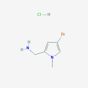 molecular formula C6H10BrClN2 B2733558 (4-Bromo-1-methylpyrrol-2-yl)methanamine;hydrochloride CAS No. 2344680-56-2