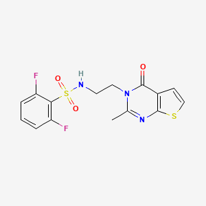 molecular formula C15H13F2N3O3S2 B2733560 2,6-二氟-N-(2-(2-甲基-4-氧代噻吩[2,3-d]嘧啶-3(4H)-基)乙基)苯磺酰胺 CAS No. 1903164-67-9