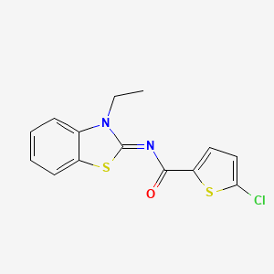 molecular formula C14H11ClN2OS2 B2733563 (E)-5-chloro-N-(3-ethylbenzo[d]thiazol-2(3H)-ylidene)thiophene-2-carboxamide CAS No. 865544-73-6