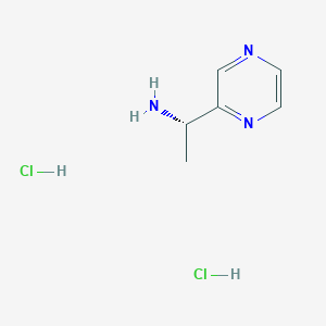 molecular formula C6H11Cl2N3 B2733564 (1S)-1-(pyrazin-2-yl)ethan-1-amine dihydrochloride CAS No. 1955473-78-5