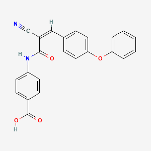 molecular formula C23H16N2O4 B2733567 4-[[(Z)-2-Cyano-3-(4-phenoxyphenyl)prop-2-enoyl]amino]benzoic acid CAS No. 735335-43-0