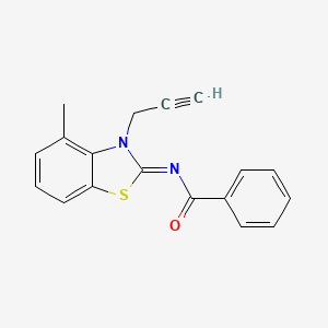 molecular formula C18H14N2OS B2733570 N-(4-methyl-3-prop-2-ynyl-1,3-benzothiazol-2-ylidene)benzamide CAS No. 868376-79-8