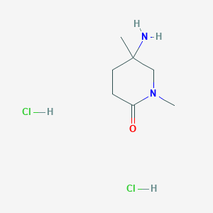 molecular formula C7H16Cl2N2O B2733572 5-Amino-1,5-dimethylpiperidin-2-one;dihydrochloride CAS No. 2344685-80-7