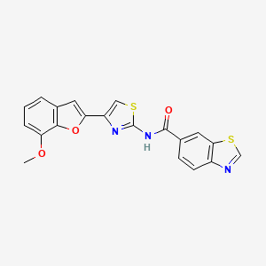 N-(4-(7-methoxybenzofuran-2-yl)thiazol-2-yl)benzo[d]thiazole-6-carboxamide