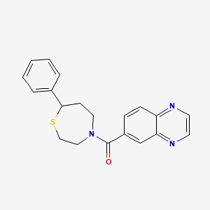 molecular formula C20H19N3OS B2733581 (7-Phenyl-1,4-thiazepan-4-yl)(quinoxalin-6-yl)methanone CAS No. 1790201-95-4