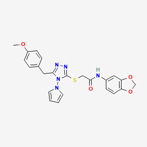 N-(1,3-benzodioxol-5-yl)-2-{[5-(4-methoxybenzyl)-4-(1H-pyrrol-1-yl)-4H-1,2,4-triazol-3-yl]sulfanyl}acetamide