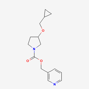 molecular formula C15H20N2O3 B2733594 Pyridin-3-ylmethyl 3-(cyclopropylmethoxy)pyrrolidine-1-carboxylate CAS No. 2034343-99-0