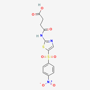 3-(N-{5-[(4-nitrophenyl)sulfonyl]-1,3-thiazol-2-yl}carbamoyl)propanoic acid