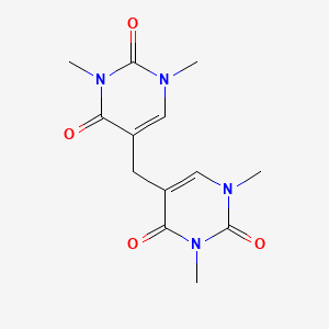 molecular formula C13H16N4O4 B2733598 5-[(1,3-Dimethyl-2,4-dioxo-1,2,3,4-tetrahydropyrimidin-5-yl)methyl]-1,3-dimethyl-1,2,3,4-tetrahydropyrimidine-2,4-dione CAS No. 10320-84-0