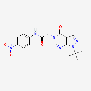 molecular formula C17H18N6O4 B2733606 2-(1-(叔丁基)-4-氧代-1H-吡唑并[3,4-d]嘧啶-5(4H)-基)-N-(4-硝基苯基)乙酰胺 CAS No. 863447-97-6