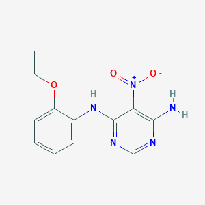 molecular formula C12H13N5O3 B2733607 N4-(2-乙氧基苯基)-5-硝基嘧啶-4,6-二胺 CAS No. 450345-10-5