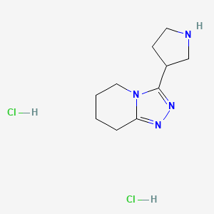 B2733608 3-Pyrrolidin-3-yl-5,6,7,8-tetrahydro-[1,2,4]triazolo[4,3-a]pyridine;dihydrochloride CAS No. 2418658-65-6