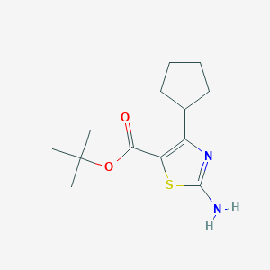 molecular formula C13H20N2O2S B2733614 Tert-butyl 2-amino-4-cyclopentyl-1,3-thiazole-5-carboxylate CAS No. 2248417-72-1
