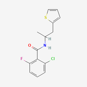 molecular formula C14H13ClFNOS B2733617 2-chloro-6-fluoro-N-(1-(thiophen-2-yl)propan-2-yl)benzamide CAS No. 1209191-86-5