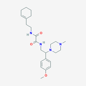 molecular formula C24H36N4O3 B2733626 N1-(2-(环己-1-烯-1-基)乙基)-N2-(2-(4-甲氧基苯基)-2-(4-甲基哌嗪-1-基)乙基)草酰胺 CAS No. 903304-71-2