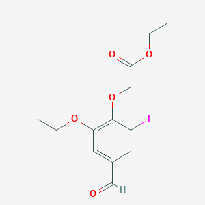 molecular formula C13H15IO5 B2733638 乙基 (2-乙氧基-4-甲酰基-6-碘苯氧基)乙酸酯 CAS No. 428837-88-1