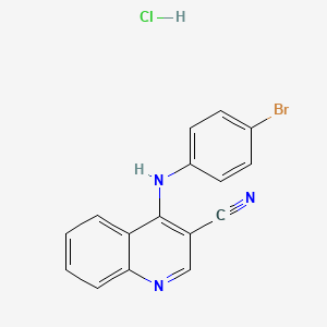 molecular formula C16H11BrClN3 B2733643 4-((4-Bromophenyl)amino)quinoline-3-carbonitrile hydrochloride CAS No. 1327614-81-2