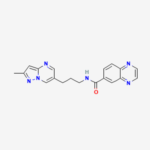 N-(3-(2-methylpyrazolo[1,5-a]pyrimidin-6-yl)propyl)quinoxaline-6-carboxamide