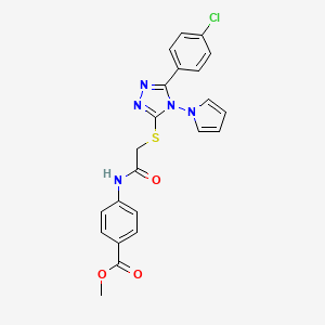 methyl 4-[({[5-(4-chlorophenyl)-4-(1H-pyrrol-1-yl)-4H-1,2,4-triazol-3-yl]sulfanyl}acetyl)amino]benzoate