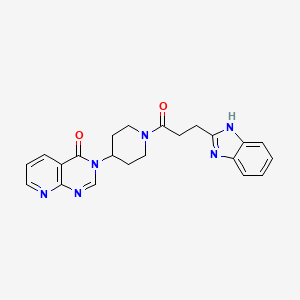 molecular formula C22H22N6O2 B2733646 3-(1-(3-(1H-benzo[d]imidazol-2-yl)propanoyl)piperidin-4-yl)pyrido[2,3-d]pyrimidin-4(3H)-one CAS No. 2034553-55-2