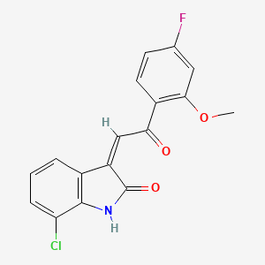 (3Z)-7-chloro-3-[2-(4-fluoro-2-methoxyphenyl)-2-oxoethylidene]-1,3-dihydro-2H-indol-2-one
