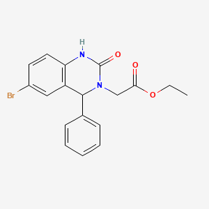 molecular formula C18H17BrN2O3 B2733654 (6-Bromo-2-oxo-4-phenyl-1,4-dihydro-2H-quinazolin-3-yl)-acetic acid ethyl ester CAS No. 313266-01-2