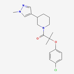 2-(4-Chlorophenoxy)-2-methyl-1-[3-(1-methylpyrazol-4-yl)piperidin-1-yl]propan-1-one
