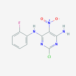 2-chloro-N4-(2-fluorophenyl)-5-nitropyrimidine-4,6-diamine
