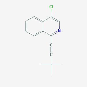 molecular formula C15H14ClN B2733660 4-氯-1-(3,3-二甲基丁-1-炔-1-基)异喹啉 CAS No. 2448293-73-8