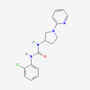 molecular formula C16H17ClN4O B2733669 1-(2-Chlorophenyl)-3-(1-(pyridin-2-yl)pyrrolidin-3-yl)urea CAS No. 1795418-03-9