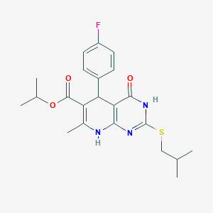 Isopropyl 5-(4-fluorophenyl)-2-(isobutylthio)-7-methyl-4-oxo-3,4,5,8-tetrahydropyrido[2,3-d]pyrimidine-6-carboxylate