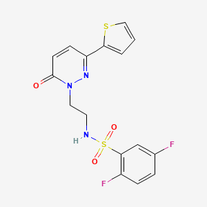 molecular formula C16H13F2N3O3S2 B2733736 2,5-difluoro-N-(2-(6-oxo-3-(thiophen-2-yl)pyridazin-1(6H)-yl)ethyl)benzenesulfonamide CAS No. 946239-87-8