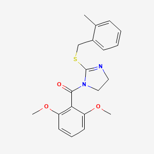 (2,6-dimethoxyphenyl)(2-((2-methylbenzyl)thio)-4,5-dihydro-1H-imidazol-1-yl)methanone
