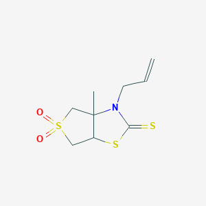 molecular formula C9H13NO2S3 B2733746 3-allyl-3a-methyltetrahydrothieno[3,4-d]thiazole-2(3H)-thione 5,5-dioxide CAS No. 443652-31-1