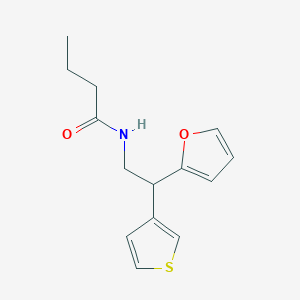 molecular formula C14H17NO2S B2733752 N-(2-(呋喃-2-基)-2-(噻吩-3-基)乙基)丁酰胺 CAS No. 2097909-78-7