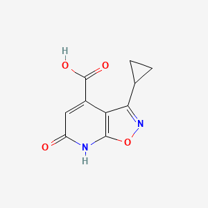 molecular formula C10H8N2O4 B2733755 3-Cyclopropyl-6-oxo-6,7-dihydroisoxazolo[5,4-b]pyridine-4-carboxylic acid CAS No. 1160246-15-0