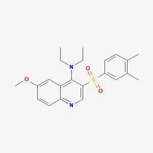 3-(3,4-dimethylphenyl)sulfonyl-N,N-diethyl-6-methoxyquinolin-4-amine