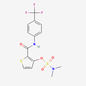 molecular formula C14H13F3N2O4S2 B2733765 N,N-dimethyl(2-{[4-(trifluoromethyl)anilino]carbonyl}-3-thienyl)sulfamate CAS No. 338794-38-0